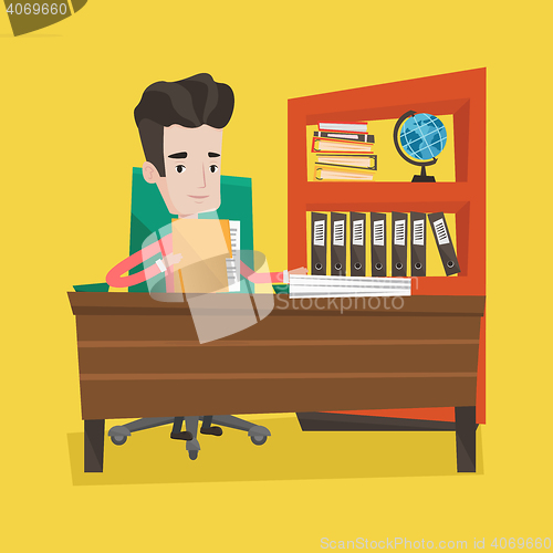 Image of Businessman working with documents.