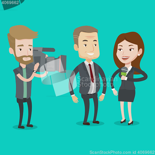 Image of TV interview vector illustration.