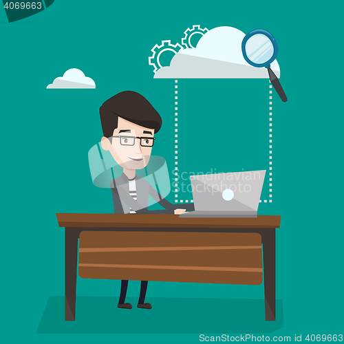 Image of Cloud computing technology vector illustration.