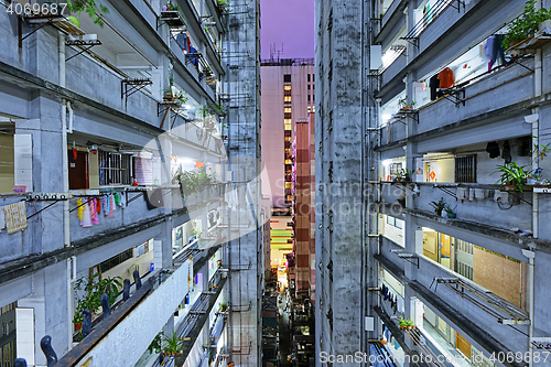 Image of Hong kong slum downtown area