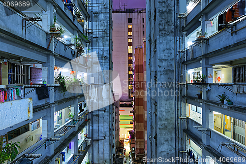 Image of Hong kong slum downtown area