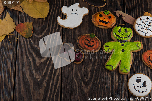 Image of Homemade delicious ginger biscuits for Halloween