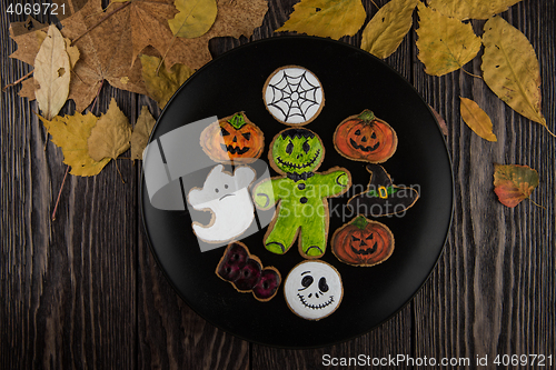 Image of Homemade delicious ginger biscuits for Halloween