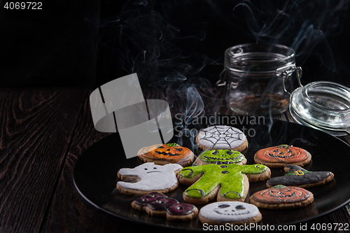 Image of Homemade delicious ginger biscuits for Halloween