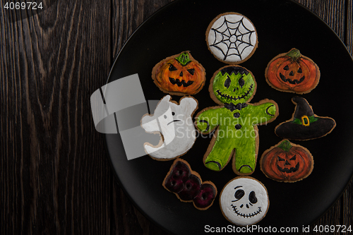 Image of Homemade delicious ginger biscuits for Halloween