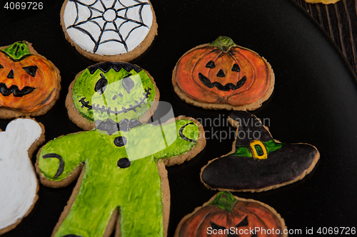 Image of Homemade delicious ginger biscuits for Halloween