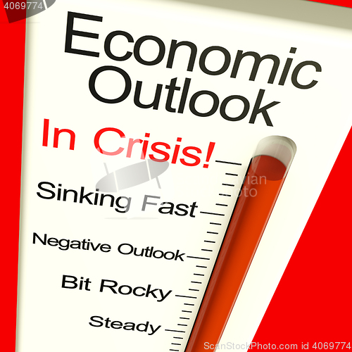 Image of Economic Outlook In Crisis Monitor Showing Bankruptcy And Depres