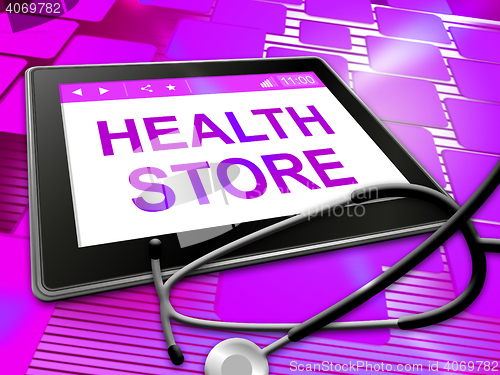 Image of Health Store Indicates Preventive Medicine And Checkout