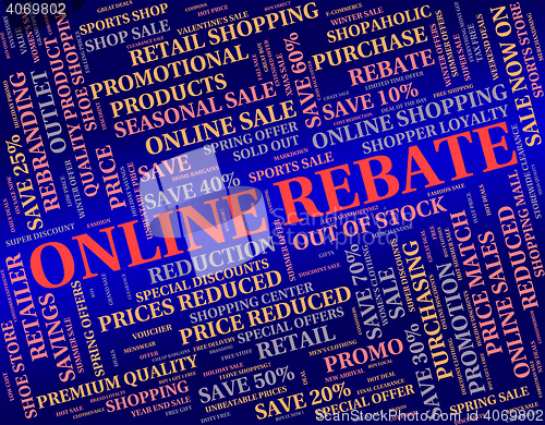 Image of Online Rebate Indicates World Wide Web And Allowance