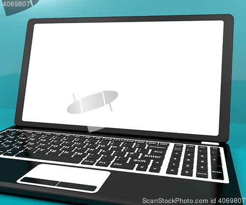 Image of Black Computer On Desk With White Copyspace