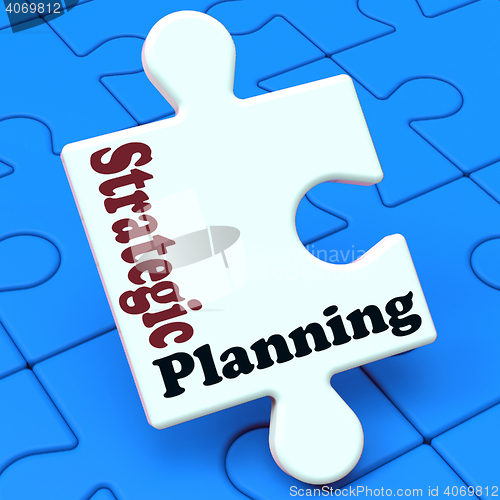 Image of Strategic Planning Shows Business Solutions Or Goals