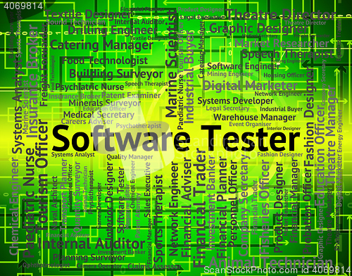 Image of Software Tester Represents Scrutinizer Tests And Occupation