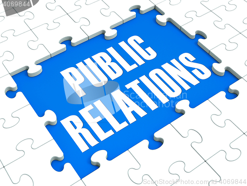 Image of Public Relations Puzzle Shows Publicity And Press