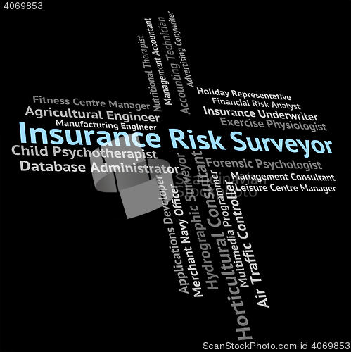 Image of Insurance Risk Surveyor Means Word Employee And Measurer