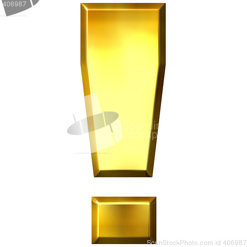 Image of 3D Golden Exclamation Mark