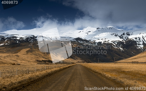 Image of Scenic mountain landscape with road