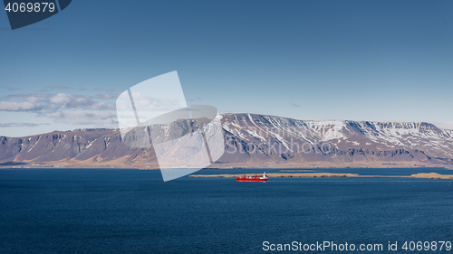 Image of Cargo ship near reykjavik