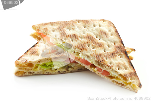 Image of triangle sandwich with salmon