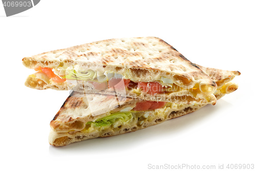 Image of triangle sandwich with salmon