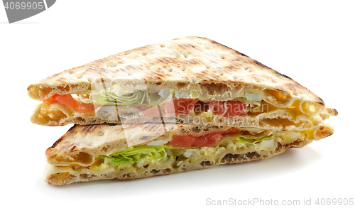 Image of triangle sandwich with salmon