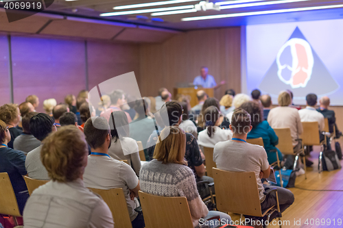 Image of Audience in lecture hall on scientific conference.