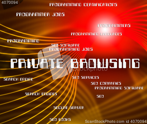 Image of Private Browsing Shows Browsers Confidential And Words