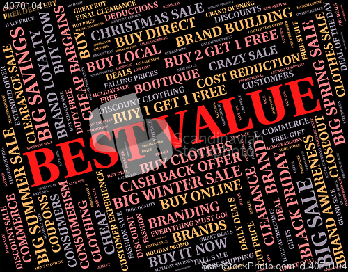 Image of Best Value Represents Number One And Cost