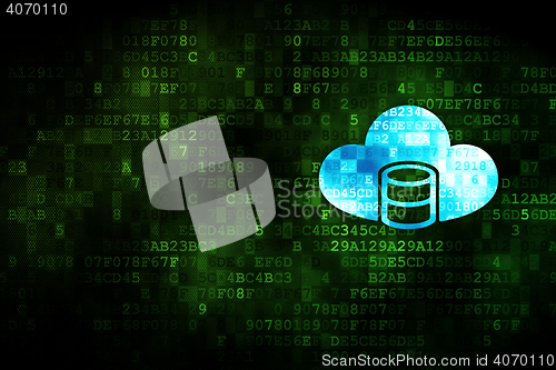 Image of Programming concept: Database With Cloud on digital background