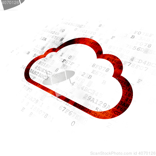 Image of Cloud technology concept: Cloud on Digital background