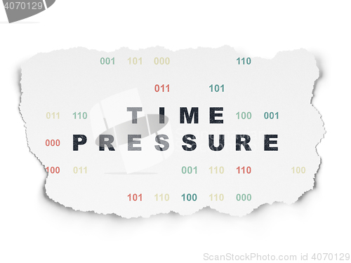 Image of Timeline concept: Time Pressure on Torn Paper background