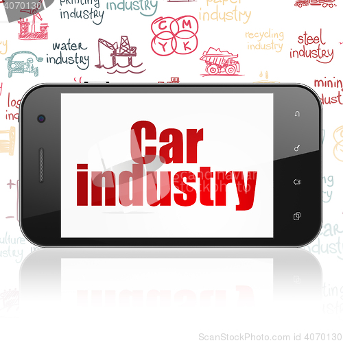 Image of Industry concept: Smartphone with Car Industry on display