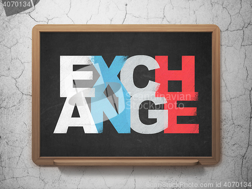 Image of Money concept: Exchange on School board background