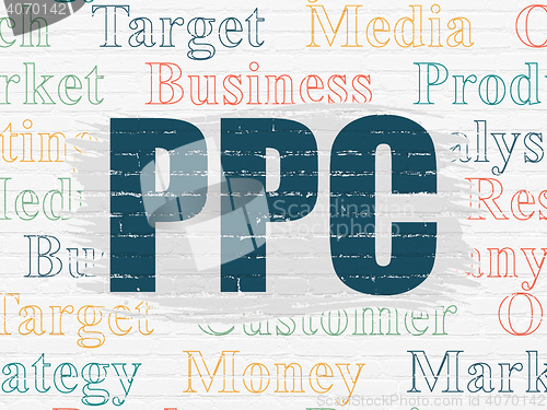 Image of Marketing concept: PPC on wall background
