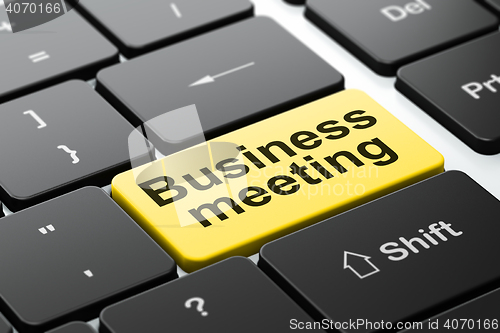 Image of Business concept: Business Meeting on computer keyboard background