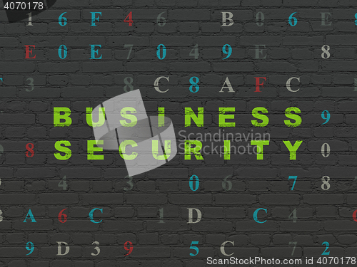 Image of Safety concept: Business Security on wall background