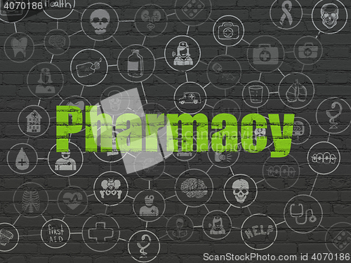 Image of Healthcare concept: Pharmacy on wall background