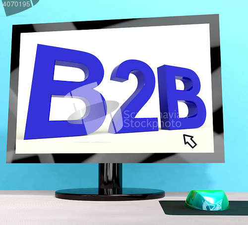 Image of B2b Word On Computer Shows Business And Commerce