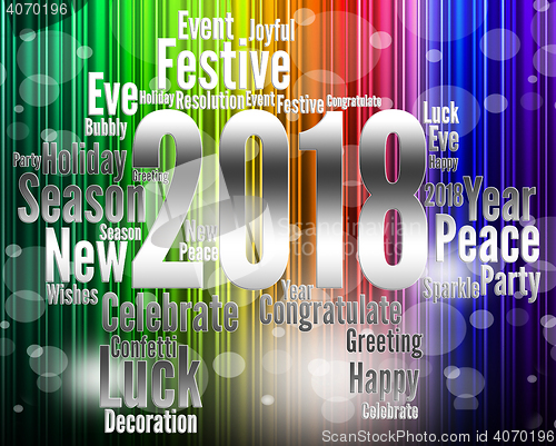 Image of Twenty Eighteen Indicates Happy New Year And Celebrate