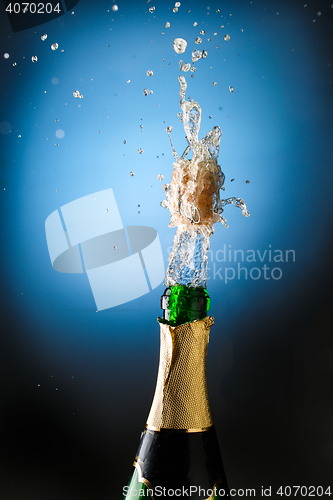 Image of Closeup of champagne explosion