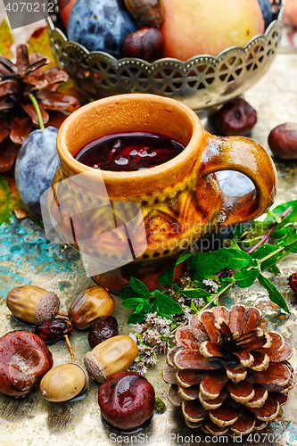 Image of Autumn still-life with tea