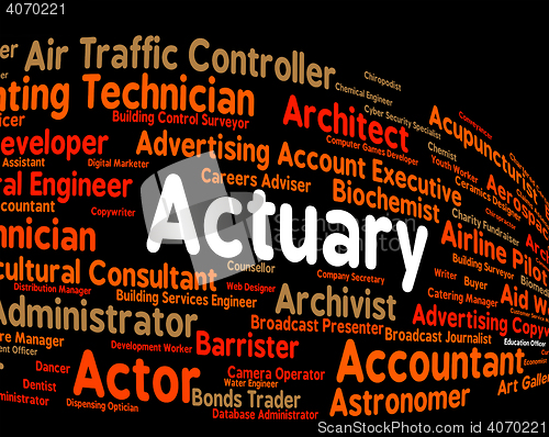 Image of Actuary Job Shows Actuarial Science And Cpa