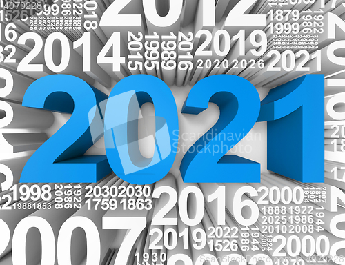 Image of Two Thousand Twenty-One Shows New Year And Fun 3d Rendering