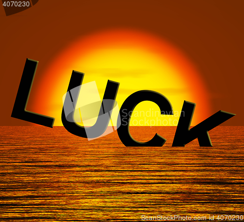 Image of Luck Word Sinking Showing Unlucky And Misforture