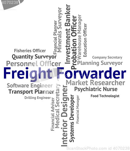 Image of Freight Forwarder Represents Words Shipping And Produce