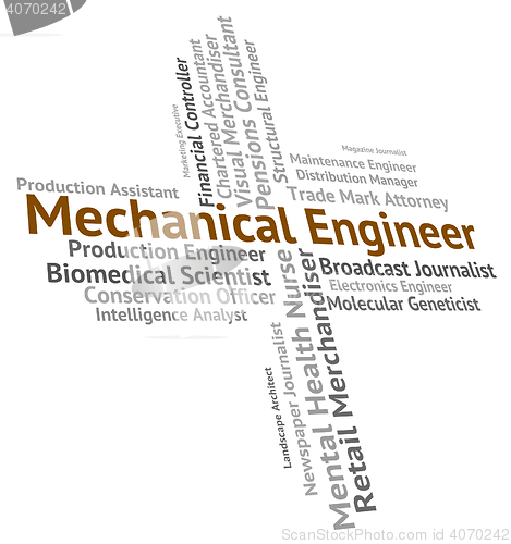 Image of Mechanical Engineer Shows Word Text And Hiring