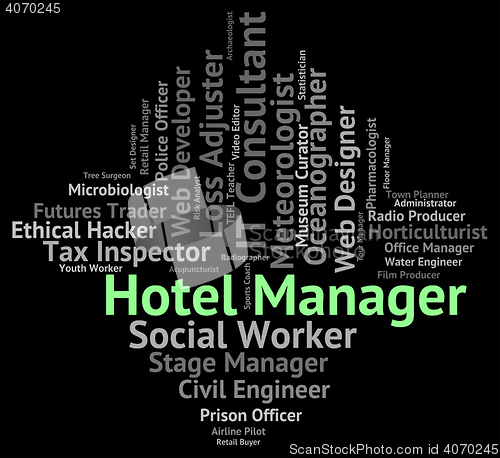 Image of Hotel Manager Means Check In And Career