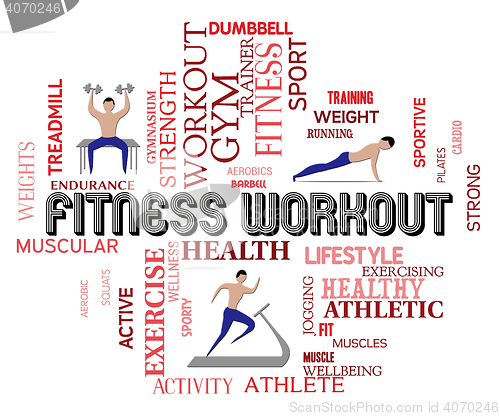 Image of Fitness Workout Means Physical Activity And Aerobic