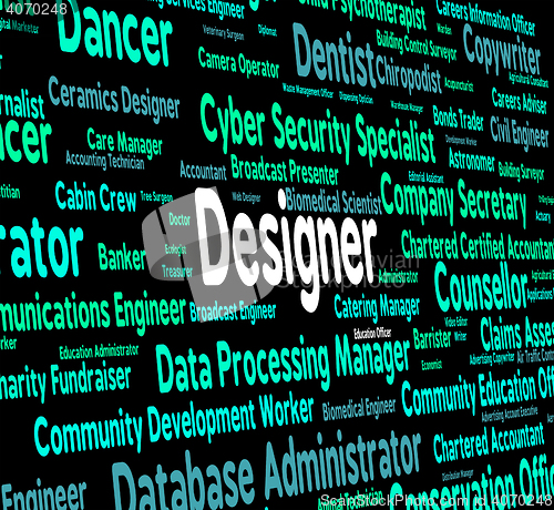 Image of Designer Job Indicates Career Designers And Designed