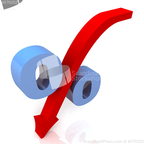 Image of Blue Percentage Symbol Shows Reduced Price