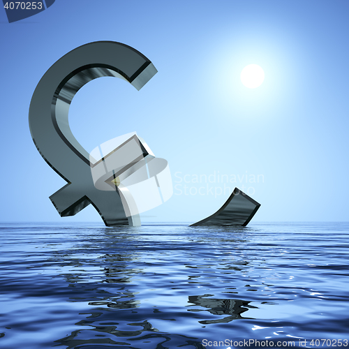 Image of Pound Sinking In The Sea Showing Depression Recession And Econom